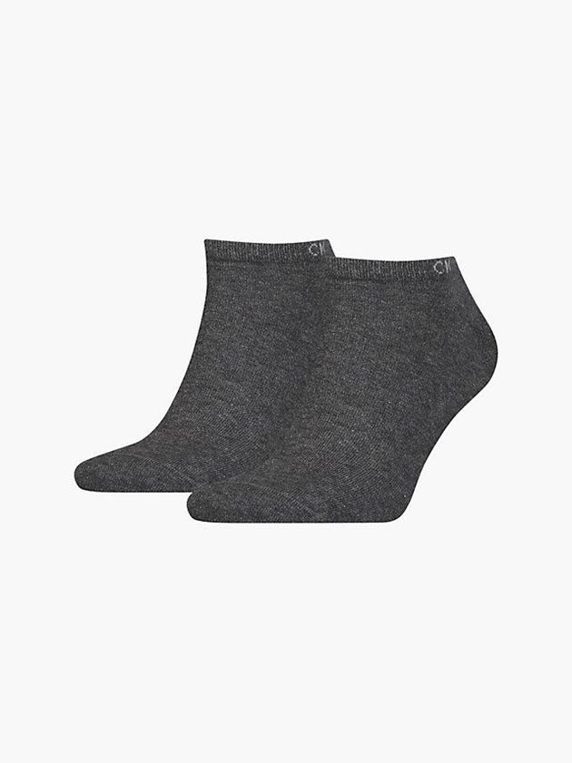 Calvin Klein USA 2 Pack Ankle Mens Socks Grey 4518736-QI